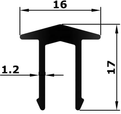 BL-29-02 - T-bar / glazing stop